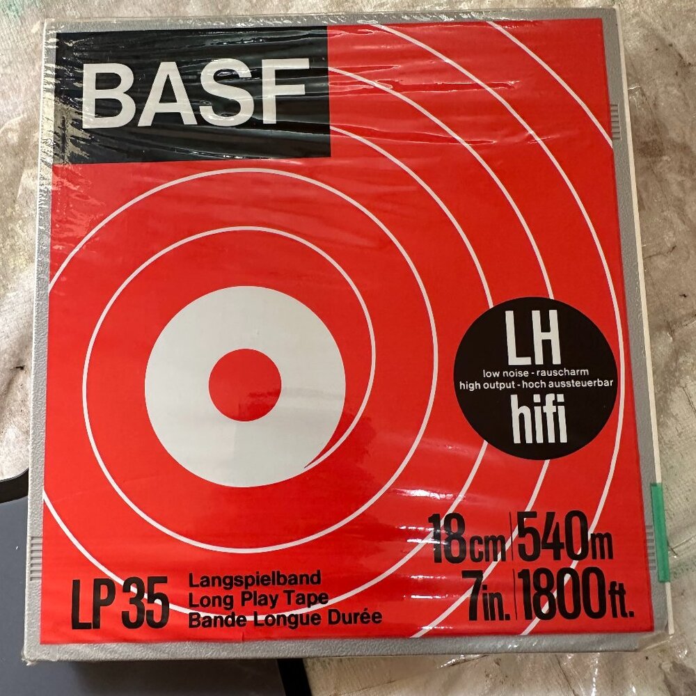 New Sealed BASF LP 35 18 cm 540 m 7 in. 1800ft Reel Tape Made in Germany